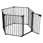 150 Adjustable Safety Gate 6 Panels Play Yard Metal Doorways Fireplace Fence Christmas Tree Fence Gate For House Stairs Gate Prohibited Area Fence