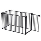 150 Adjustable Safety Gate 6 Panels Play Yard Metal Doorways Fireplace Fence Christmas Tree Fence Gate For House Stairs Gate Prohibited Area Fence