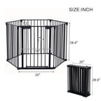 150 Adjustable Safety Gate 6 Panels Play Yard Metal Doorways Fireplace Fence Christmas Tree Fence Gate For House Stairs Gate Prohibited Area Fence