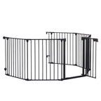 150 Adjustable Safety Gate 6 Panels Play Yard Metal Doorways Fireplace Fence Christmas Tree Fence Gate For House Stairs Gate Prohibited Area Fence